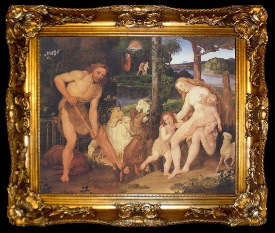 framed  Johann anton ramboux Adam and Eve after Expulsion from Eden (mk45), ta009-2